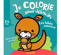 Les bébés animaux - Bloc de coloriages aux contours épais pailletés et en relief - dès 2 ans