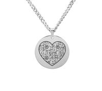 Les Bijoux de Mélanie Collier médaille QR Code cœur argent - Cadeau personnalisé - Fabrication française - Acier inoxydable 316L (50 cm)