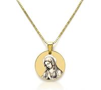 Les Bijoux de Mélanie Collier Médaille Vierge Marie Dorée ou Argent | Pendentif Religieux Gravé Laser Haute Précision | Bijou Spirituel Femme & Enfant | Cadeau Baptême Communion (Or)