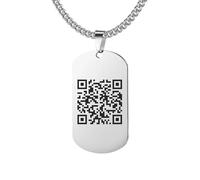 Les Bijoux de Mélanie Collier QR code personnalisé argent - Fabrication française - Acier inoxydable 316L (60 cm)