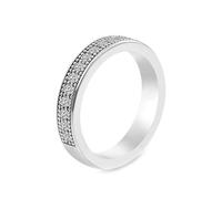 Les Bijoux Femme Anneau Mariage Or Blanc 9K Moissanite Alliance Eternity avec Moissanite Taille Mère pour Épouse Anniversary