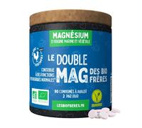 Les Bio Frères - Magnesium Bio Vegan 200 mg - Réduction de la Fatigue et Soutien du Système Nerveux - Assimilation Optimale - Stress et Sommeil - 90 Comprimés - Fabriqué en France