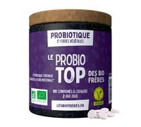 Les Bio Frères - Probiotique Naturel & Végane - 1 Milliard UFC - Fibres d’Acacia Bio - Digestion, Flore Intestinale & Immunité - Fabriqué en France (90 Comprimés, Cure 45 Jours)