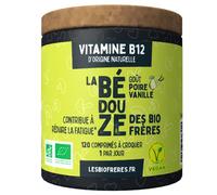 Les Bio Frères - Vitamine B12 - 3 Formes Actives : Méthyl, Hydroxy, Adénosyl - Vegan - Cure Énergie, Immunité & Système Nerveux (120 Comprimés, Poire Vanille)