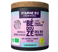 Les Bio Frères - Vitamine B12 - 3 Formes Actives : Méthyl, Hydroxy, Adénosyl - Vegan - Cure Énergie, Immunité & Système Nerveux (120 Comprimés, Fraise Banane)