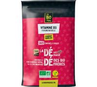 Les Bio Frères - Vitamine D3 à Croquer Naturelle - Lichen Bio - Santé Immunité & Os - Vegan (365 Comprimés, Fraise)