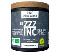 Les Bio Frères - Zinc Bio Vegan 7,5 mg - Soutien Immunité et Peau - Antioxydant Naturel - Cheveux et Ongles - 120 Comprimés - Cure Longue Durée - Formule Douce Fabriquée en France