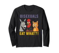 Les bisexuels mangent ce Que Le Poulet et Le Chat âne Manche Longue