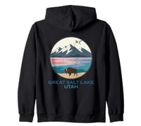 Les Bisons et Les mouettes du Grand Lac Salé (Utah) (SLC) Water Wildlife Sweat à Capuche