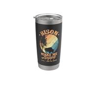 Les bisons font de mon environnement un animal heureux Gobelet isotherme en acier inoxydable double paroi