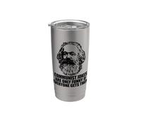 Les blagues communistes ne sont drôles que si tout le monde obtient Karl Marx Meme Gobelet isotherme en acier inoxydable double paroi