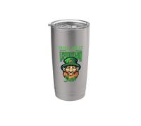Les blagues irlandaises de la Saint-Patrick font sourire ce leprechaun Gobelet isotherme en acier inoxydable double paroi