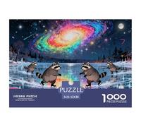 Les blaireaux patinent sur la Glace Puzzle en Bois Imperméable DIY Puzzles De 1000 Pièces pour Adultes Impossible Jeux De Stimulants