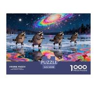 Les blaireaux patinent sur la Glace Puzzle en Bois Imperméable Puzzles De 1000 Pièces pour Adultes Cadeaux Défi Et Casse-tête Jeux Éducatifs