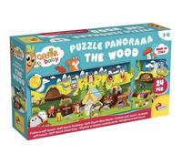 Lisciani - Carotina Baby - Puzzle Panorama : La Fôret - Puzzle Interactif pour Enfants de 1 à 4 ans - Éveil sensoriel et cognitif - Reconnaissance Formes et Couleurs - Fabriqué en Italie