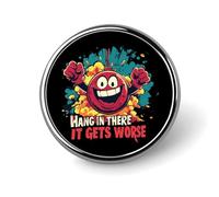 Les bombes s'accrochent, ça devient pire. Broche mignonne pour revers, badge rond en métal, accessoires pour veste, chapeau, sac, bijoux