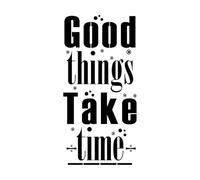 les bonnes choses prennent du temps design inspirant Stickers muraux en PVC 54.4x111cm Peinture murale artistique Noir