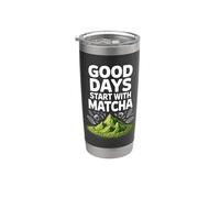 Les bonnes journées commencent avec les montagnes de thé vert matcha Gobelet isotherme en acier inoxydable double paroi