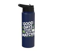 Les bons jours commencent avec le Matcha Funny Iced Matcha Stainless Steel Insulated Water Bottle
