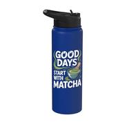 Les bons jours commencent avec les amateurs de matcha Stainless Steel Insulated Water Bottle