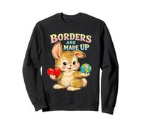 Les Bordures sont composées d'un Joli Monde de Lapins et d'un Graphique en Forme de cœur Sweatshirt
