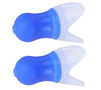 Les bouchons d'oreille en silicone althwuyu, la natation réutilisable et le bouchon d'oreille de voyage pour l'eau et la séparation externe de l'air, la taille g gris avec (Bleu de grande taille + PP)