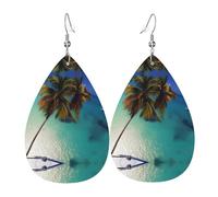 Les boucles d'oreilles Beach Coconut Sunshine en cuir en forme de goutte sont un accessoire luxueux et tendance adapté aux femmes, mettant en valeur le charme individuel.