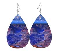 Les boucles d'oreilles Beauty Grand Canyon en cuir en forme de goutte pour femme sont adaptées pour les fêtes, les fêtes de vacances et les cadeaux., taille unique