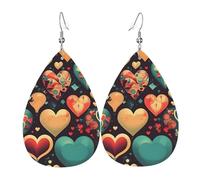 Les boucles d'oreilles en cuir en forme de goutte colorées en forme de cœur sont un accessoire luxueux et tendance adapté aux femmes, mettant en valeur le charme individuel.