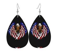 Les boucles d'oreilles en cuir en forme de goutte d'aigle patriotique du drapeau des États-Unis sont un accessoire luxueux et tendance adapté aux femmes, mettant en valeur le charme individuel.