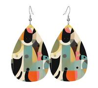 Les boucles d'oreilles en cuir en forme de goutte de chat d'art moderne du milieu du siècle sont un accessoire luxueux et tendance adapté aux femmes, mettant en valeur le charme individuel.