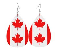 Les boucles d'oreilles en cuir en forme de goutte de drapeau canadien sont un accessoire luxueux et tendance adapté aux femmes, mettant en valeur le charme individuel.