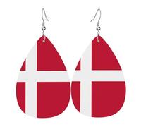 Les boucles d'oreilles en cuir en forme de goutte de drapeau danois sont un accessoire luxueux et tendance adapté aux femmes, mettant en valeur le charme individuel.