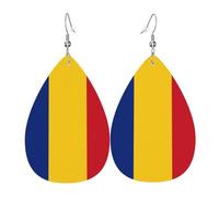 Les boucles d'oreilles en cuir en forme de goutte de drapeau de la Roumanie sont un accessoire luxueux et tendance adapté aux femmes, mettant en valeur le charme individuel.