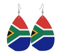 Les boucles d'oreilles en cuir en forme de goutte de drapeau de l'Afrique du Sud sont un accessoire luxueux et tendance adapté aux femmes, mettant en valeur le charme individuel.