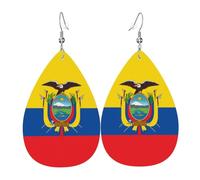 Les boucles d'oreilles en cuir en forme de goutte de drapeau de l'Équateur sont un accessoire luxueux et tendance adapté aux femmes, mettant en valeur le charme individuel.
