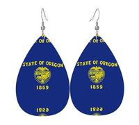 Les boucles d'oreilles en cuir en forme de goutte de drapeau de l'État de l'Oregon sont un accessoire luxueux et tendance adapté aux femmes, mettant en valeur le charme individuel.