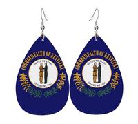 Les boucles d'oreilles en cuir en forme de goutte de drapeau de l'État du Kentucky sont un accessoire luxueux et tendance adapté aux femmes, mettant en valeur le charme individuel.