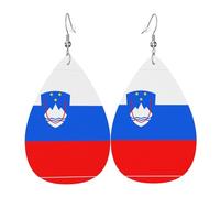 Les boucles d'oreilles en cuir en forme de goutte de drapeau de Slovénie sont un accessoire luxueux et tendance adapté aux femmes, mettant en valeur le charme individuel.