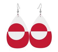 Les boucles d'oreilles en cuir en forme de goutte de drapeau du Groenland sont un accessoire luxueux et tendance adapté aux femmes, mettant en valeur le charme individuel.