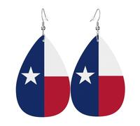 Les boucles d'oreilles en cuir en forme de goutte de drapeau du Texas sont un accessoire luxueux et tendance adapté aux femmes, mettant en valeur le charme individuel.