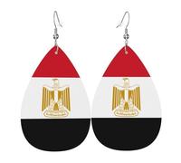 Les boucles d'oreilles en cuir en forme de goutte de drapeau égyptien sont un accessoire luxueux et tendance adapté aux femmes, mettant en valeur le charme individuel.