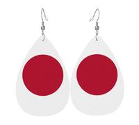 Les boucles d'oreilles en cuir en forme de goutte de drapeau japonais sont un accessoire luxueux et tendance adapté aux femmes, mettant en valeur le charme individuel.