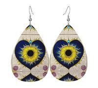 Les boucles d'oreilles en cuir en forme de goutte de soleil en forme de cœur sont un accessoire luxueux et tendance adapté aux femmes, mettant en valeur le charme individuel.