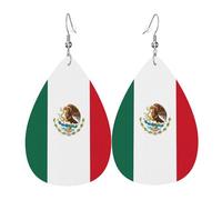 Les boucles d'oreilles en cuir en forme de goutte du drapeau du Mexique sont un accessoire luxueux et tendance adapté aux femmes, mettant en valeur le charme individuel.