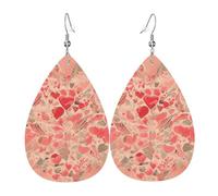 Les boucles d'oreilles en cuir en forme de goutte en forme de cœur rouge sont un accessoire luxueux et tendance adapté aux femmes, mettant en valeur le charme individuel.