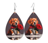 Les boucles d'oreilles en cuir en forme de larme de chien ressemblant à un gentleman sont un accessoire luxueux et tendance adapté aux femmes, mettant en valeur le charme individuel.