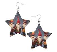 Les boucles d'oreilles en cuir en forme d'étoile de Noël sont vives et vives, et ne rouillent pas et ne se décolorent pas facilement, taille unique