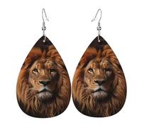 Les boucles d'oreilles Lion's Gaze en cuir en forme de goutte sont un accessoire luxueux et tendance adapté aux femmes, mettant en valeur le charme individuel.