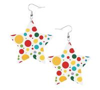 Les boucles d'oreilles Twister en cuir à pois en forme d'étoile sont vives et de couleur vive, et ne rouillent pas et ne se décolorent pas facilement, taille unique